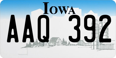 IA license plate AAQ392