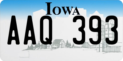 IA license plate AAQ393