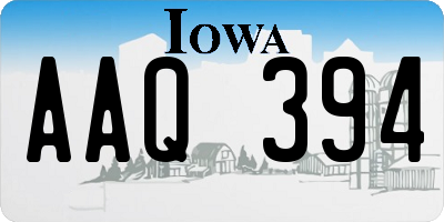 IA license plate AAQ394