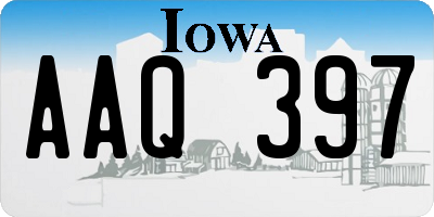 IA license plate AAQ397