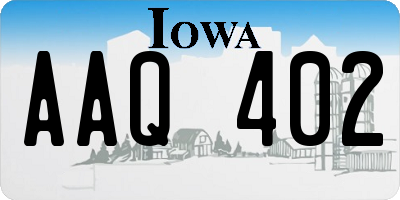 IA license plate AAQ402