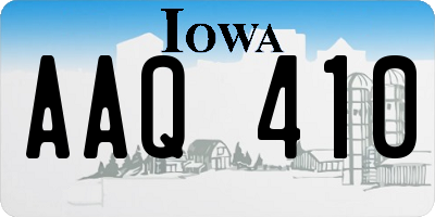 IA license plate AAQ410