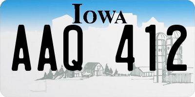 IA license plate AAQ412