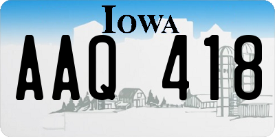 IA license plate AAQ418