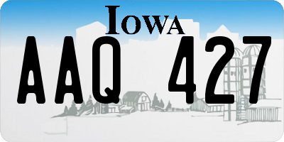 IA license plate AAQ427
