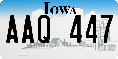 IA license plate AAQ447