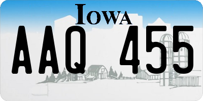 IA license plate AAQ455