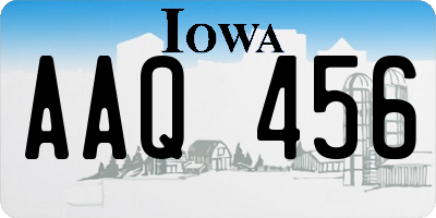 IA license plate AAQ456