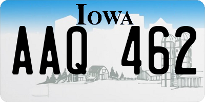 IA license plate AAQ462