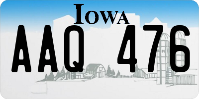 IA license plate AAQ476