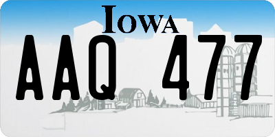 IA license plate AAQ477