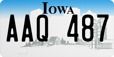 IA license plate AAQ487