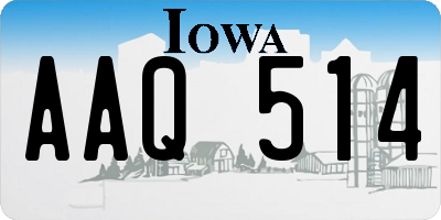 IA license plate AAQ514