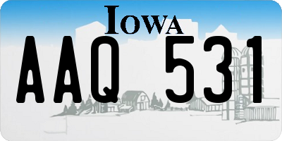 IA license plate AAQ531