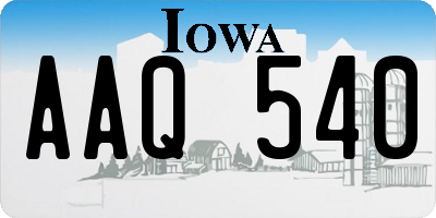 IA license plate AAQ540