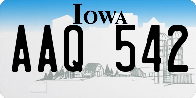 IA license plate AAQ542