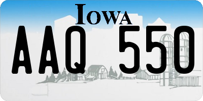 IA license plate AAQ550