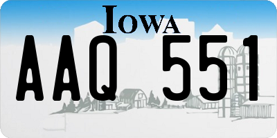IA license plate AAQ551