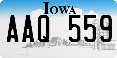 IA license plate AAQ559