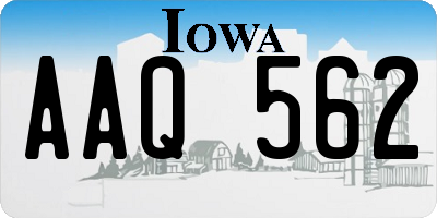 IA license plate AAQ562