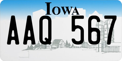 IA license plate AAQ567