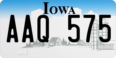 IA license plate AAQ575