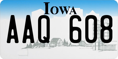 IA license plate AAQ608