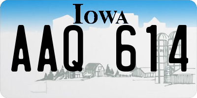 IA license plate AAQ614