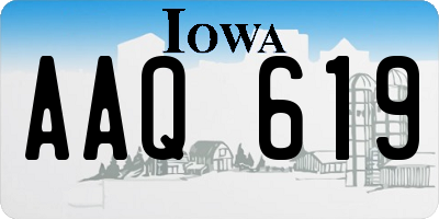 IA license plate AAQ619