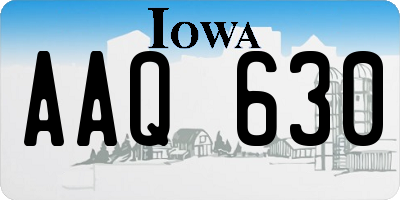 IA license plate AAQ630