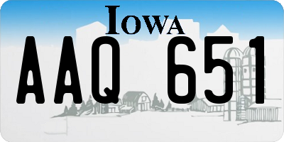 IA license plate AAQ651