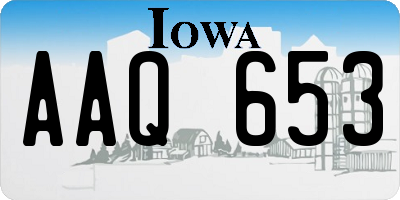 IA license plate AAQ653