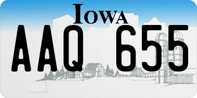 IA license plate AAQ655