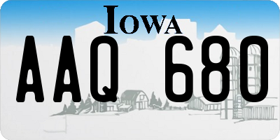 IA license plate AAQ680