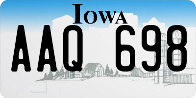 IA license plate AAQ698