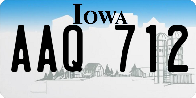 IA license plate AAQ712