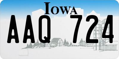 IA license plate AAQ724