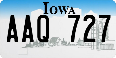 IA license plate AAQ727