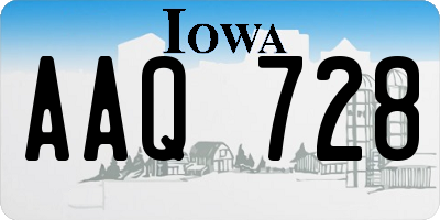 IA license plate AAQ728