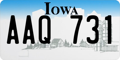 IA license plate AAQ731