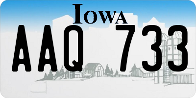 IA license plate AAQ733