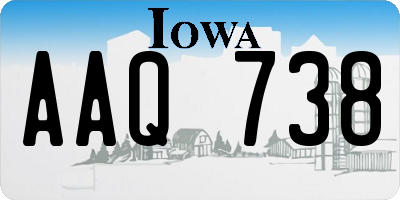 IA license plate AAQ738