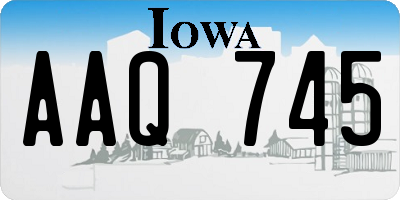 IA license plate AAQ745