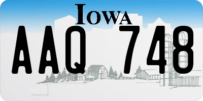 IA license plate AAQ748