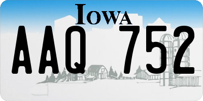 IA license plate AAQ752