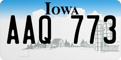 IA license plate AAQ773