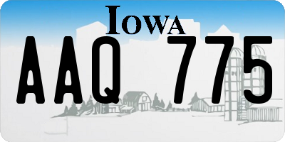 IA license plate AAQ775