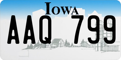 IA license plate AAQ799