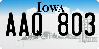 IA license plate AAQ803