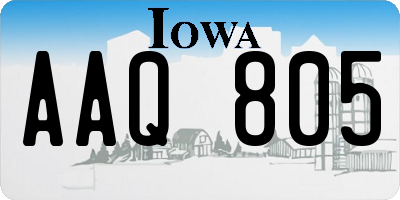 IA license plate AAQ805